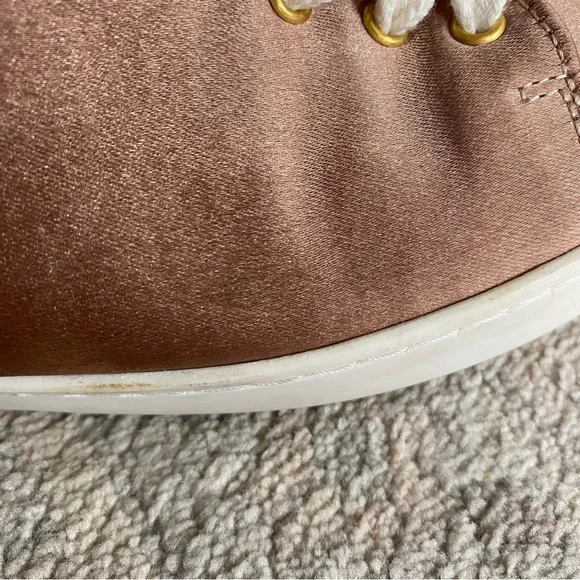 Sezane Jack Trainers Rose Gold Satin FR 38 US 7 RARE